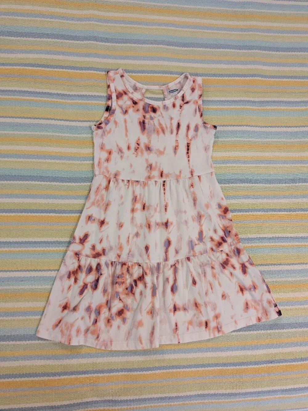 Old Navy white tiered tie-dye tank dress 6/7